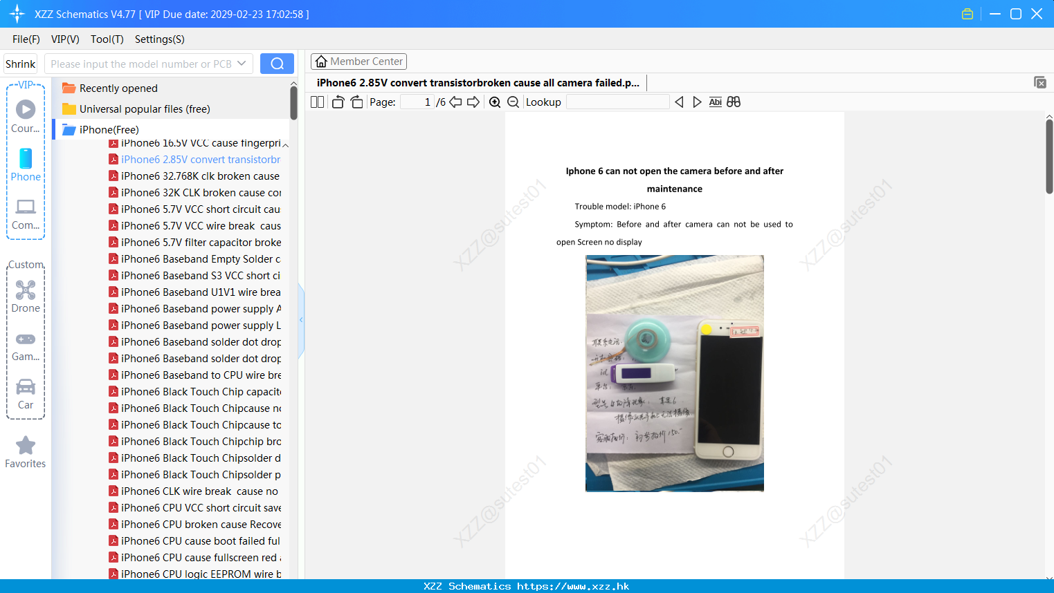 IPhone6 2.85V Convert Transistorbroken Cause All Camera Failed